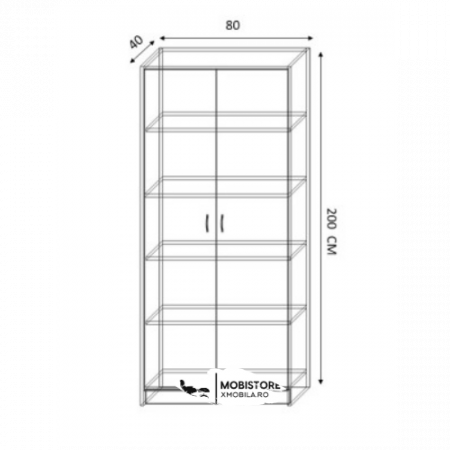 Dulap cu 2 Usi si 4 Rafturi , Culoare Sonoma, Feronerie Premium, Pal de 18mm [1]