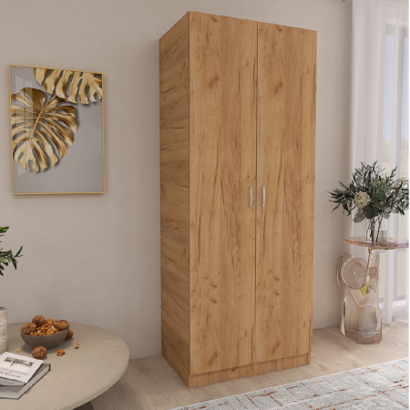 Dulap cu 2 Usi si 4 Rafturi de Depozitare, 200x80x40 cm, Culoare Stejar Auriu din Pal de 18mm [2]