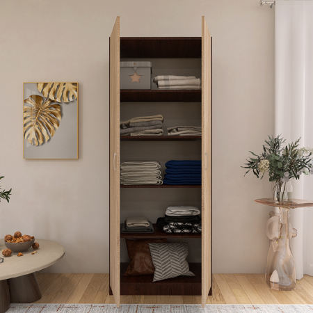 Dulap Wenge cu Sonoma in 2 Usi si 4 Polite de Depozitare, 200X80x40 cm, din Pal de 18 mm [2]