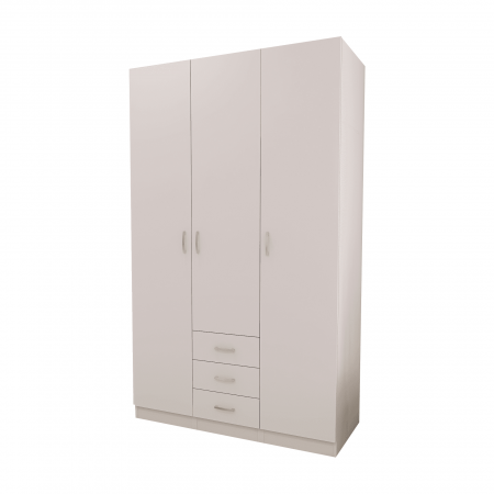 Dulap cu 3 usi si 3 Sertare, 200x120x50, Culoare Alba din Pal de 18 mm [3]