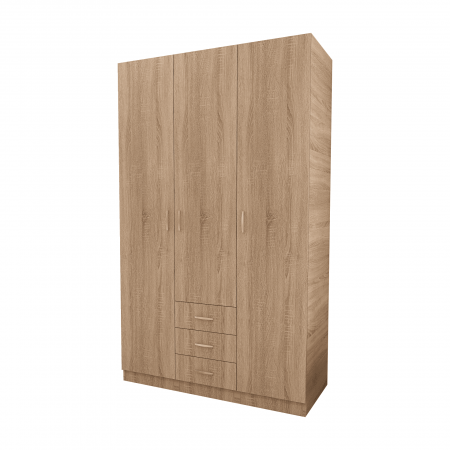 Dulap cu 3 usi si 3 Sertare, 200x120x50, Culoare Sonoma din Pal de 18 mm [3]