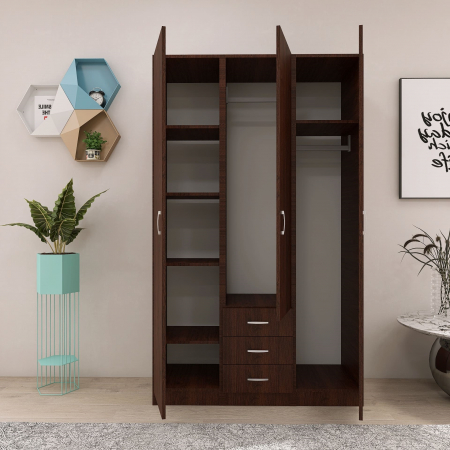 Dulap cu 3 usi si 3 Sertare, 200x120x50, Culoare Wenge din Pal de 18 mm [1]