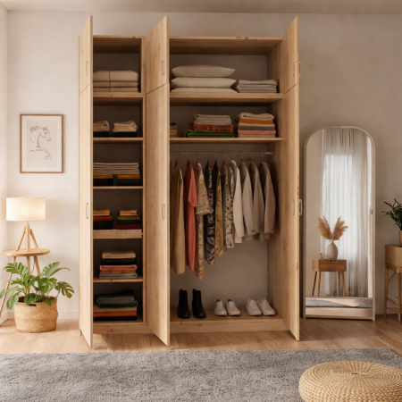 Dulap MAXIMO cu 3 Uși și Extensie Superioară, 240x120x50 cm, PAL 18 mm [1]