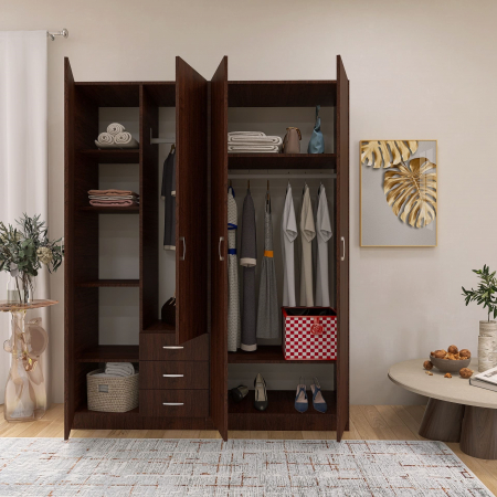 DULAPURI 4 USI - Dulap Mega cu 4 usi, 200x160x50, Culoare Wenge din Pal de 18 mm