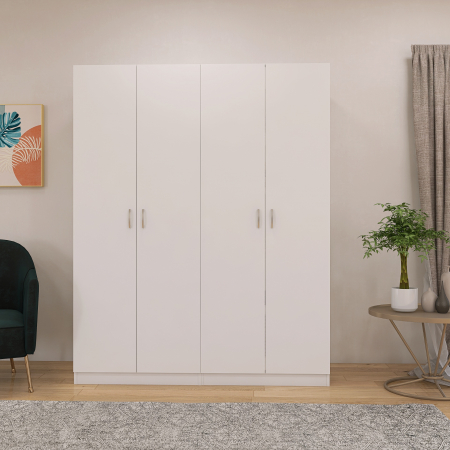 DULAPURI 4 USI - Dulap Milano cu 4 usi, 200x160x40, Culoare Alb Mat, din Pal de 18 mm