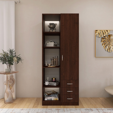 Dulap Mixt Alpin cu o Usa si 3 Sertare, 200x80x50 cm, Culoare Wenge, Material din PAL de 18mm [1]