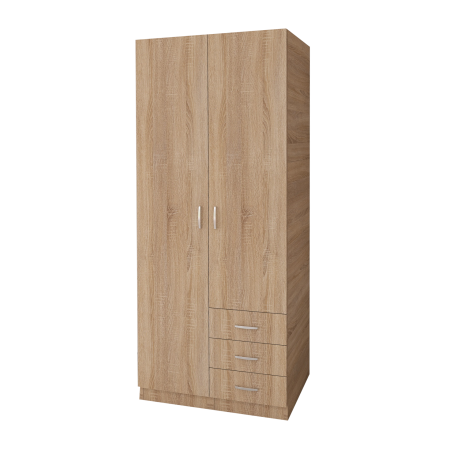 Dulap Mixt Star Alb Mat cu 2 Usi si 3 Sertare, 200x80x50 cm [12]