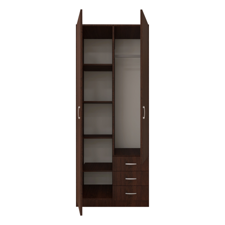 Dulap Mixt Star cu 2 Usi si 3 Sertare, 200x80x50 cm,Culoare Wenge – Balamale cu amortizare și reglaj 3D [4]