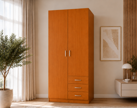 Dulap Mixt Star cu 2 Usi si 3 Sertare, 200x80x50 cm,Culoare Sonoma, Material din PAL de 18mm [1]