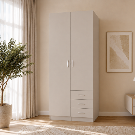 Dulap Mixt Star cu 2 Usi si 3 Sertare, 200x80x50 cm,Culoare Sonoma, Material din PAL de 18mm [1]