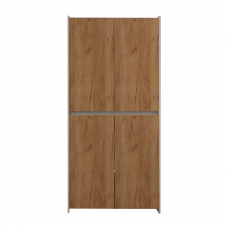 Dulap Modren Torino cu 4 usi, 200x80x50 cm, Culoare Alb/Stejar Auriu – Balamale cu amortizare și reglaj 3D [4]