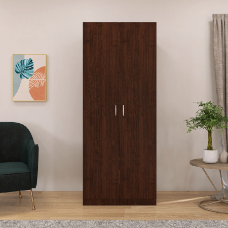 Dulap cu 2 Usi, Raft Depozitare si Bara de Haine 200x80x45 cm,Culoare Wenge din pal de 18 si cant ABS [1]
