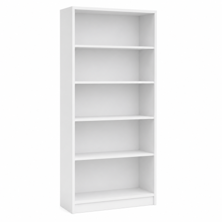 Etajera Birou cu 4 Polite de Depozitare 200x70x35 cm, Culoare Alb, Material PAL de 18mm [2]