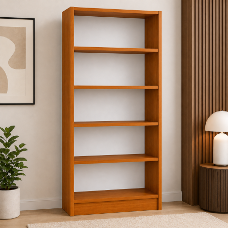 Etajera Birou cu 4 Polite de Depozitare 200x70x35 cm, Culoare Cires, Material PAL de 18mm [1]