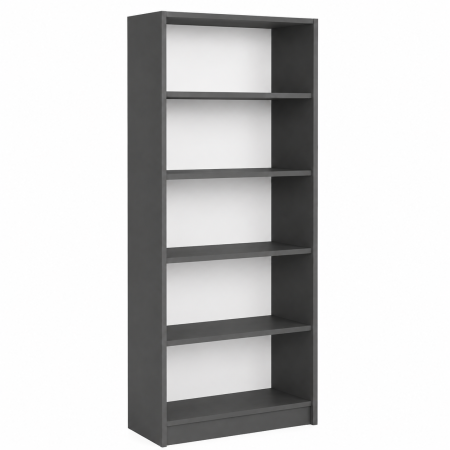 Etajera Birou cu 4 Polite de Depozitare 200x70x35 cm, Culoare Gri Antracit, Material PAL de 18mm [2]