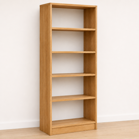 Etajera Birou cu 4 Polite de Depozitare 200x70x35 cm, Culoare Stejar Auriu, Material PAL de 18mm [2]