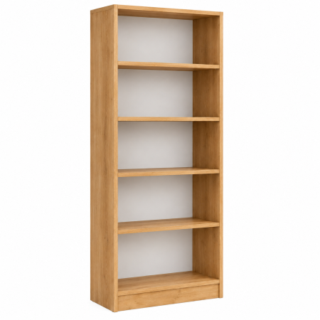 Etajera Birou cu 4 Polite de Depozitare 200x70x35 cm, Culoare Stejar Auriu, Material PAL de 18mm [2]