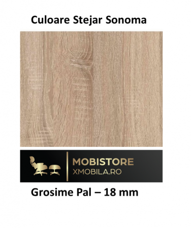 Etajera Birou cu 4 Polite de Depozitare 200x70x35 cm, Culoare Sonoma, Material PAL de 18mm [1]