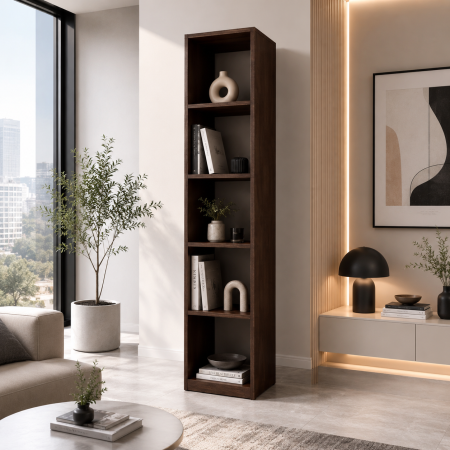 Etajera Simpla, 200x45x45 cm, Culoare Wenge din pal de 18 mm [1]