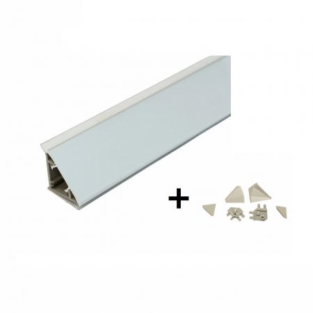 ACCESORII - Inaltator blat model IT /plinta antistrop + accesorii, plastic cu insertie din aluminiu, 27x28x42 mm, L=2000 mm, finisaj aluminiu