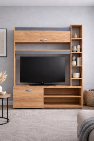 Living Royal V1 120 cm, Stejar Auriu & Gri Antracit – Mobilier Living Modern PAL 18 mm [1]