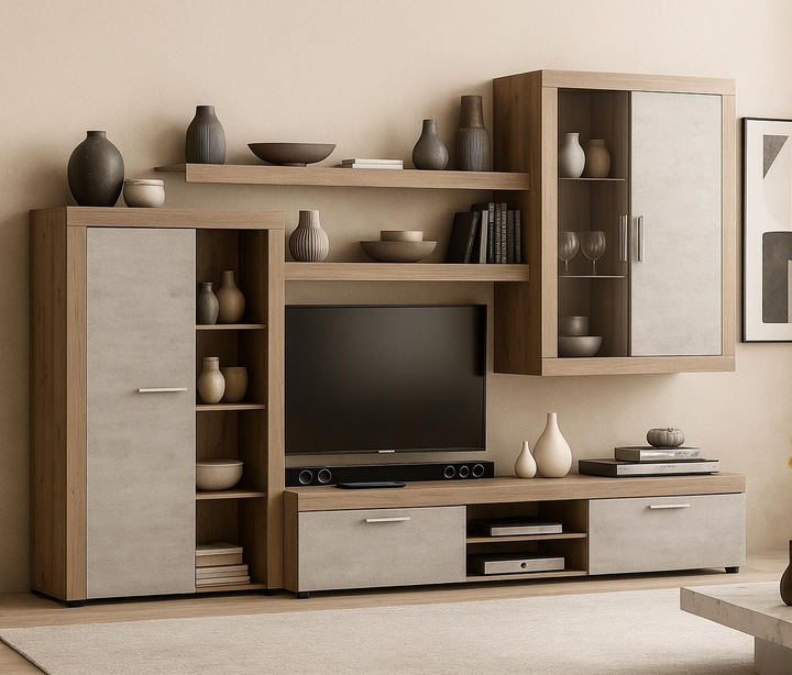 Living Verona, Masura 293 cm, Culoare Alb cu Stejar Inchis [1]
