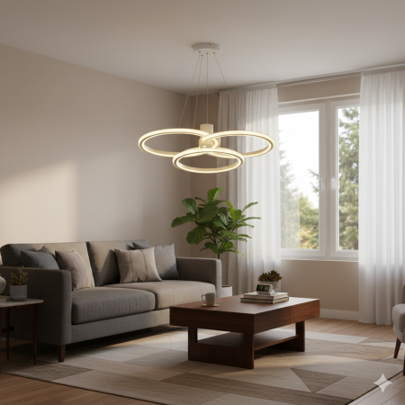 Corpuri iluminat - Lustră LED modernă albă cu telecomandă WiFi 2.4G, dimabilă, 186W