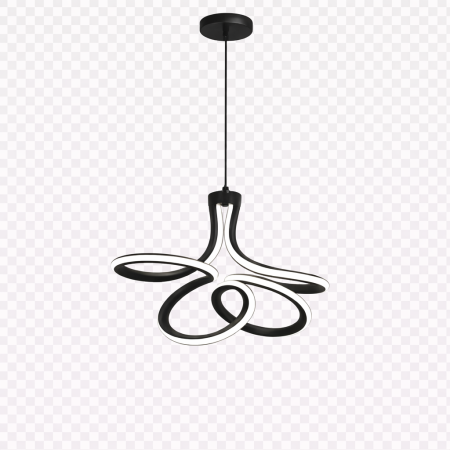 Lustră LED modernă neagră, 30W, 3 funcții lumină (rece/caldă/neutră) [1]