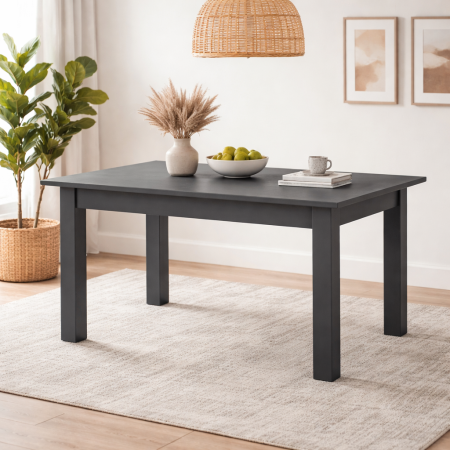 Mese - Masă Bucătărie Dreptunghiulară Fixă 120x80x80 cm, PAL 18 mm, Gri Antracit