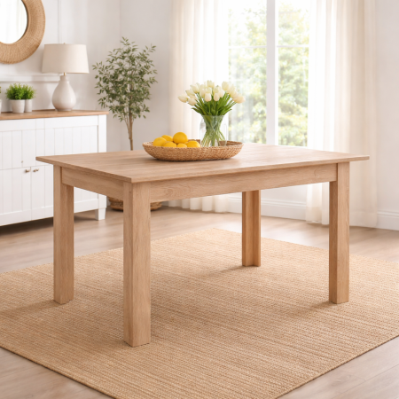 Mese - Masă Bucătărie Dreptunghiulară Fixă 120x80x80 cm, PAL 18 mm, Stejar Sonoma