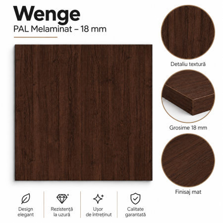 Mască Chiuvetă Bucătărie 80x87x50 cm, Wenge | 2 Uși | PAL 18 mm | Picioare Reglabile | Balamale Soft Close 3D [3]