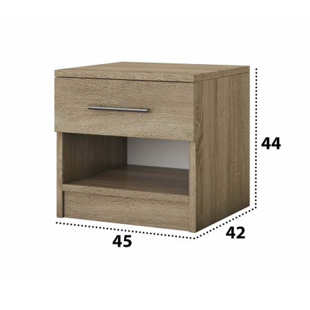 Noptiera Ella, Masura 45x44x42 cm, Culoare Sonoma [1]