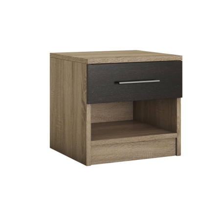 COMODE - Noptiera Ella, Masura 45x44x42 cm, Culoare Sonoma/Wenge
