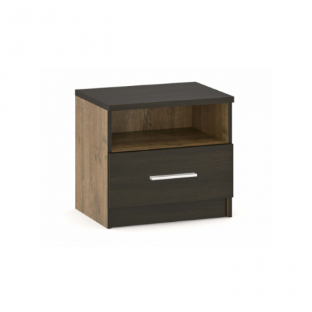 COMODE - Noptiera Verona cu un sertar, Culoare Stejar cu Wenge,
