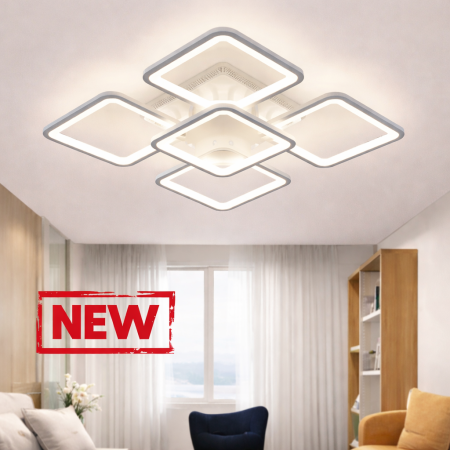 Corpuri iluminat - Plafonieră LED LUMINASTAR NEW, 120W, CCT dimabilă, telecomandă WiFi 2.4G, albă