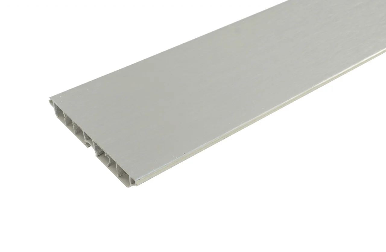 Plinta PVC pentru mascare picioare bucatarie, L=2000 mm, H=100, 1 canal pentru clips, finisaj aluminiu [1]