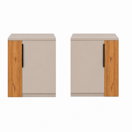 Set 2 Noptiere OSLO Cashmere & Stejar Auriu 40x45x40 cm – PAL 18 mm, Design Modern [1]
