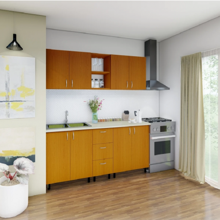 BUCATARII STANDARD - Set bucatarie Star, lungime 200 cm, Culoare Cires, Pal 18mm
