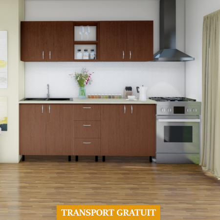 Bucatarie Star 200 cm, Culoare Wenge din Pal 18mm [2]