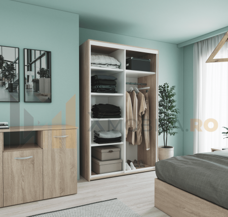 Set Dormitor Smart, Material Pal 18mm, Culoare Sonoma [1]