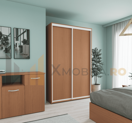 Set Dormitor Smart, Material Pal 18mm, Culoare Cires [1]