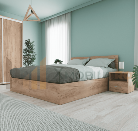 Set Dormitor Smart, Material Pal 18mm, Culoare Stejar Auriu [4]