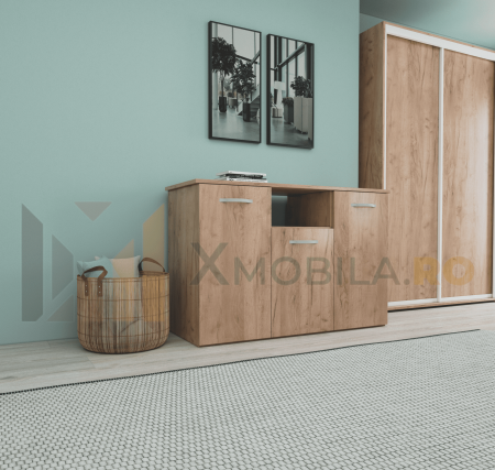 Set Dormitor Smart, Material Pal 18mm, Culoare Stejar Auriu [1]