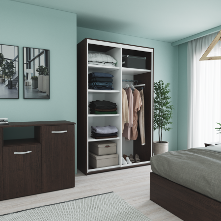 Set Dormitor Smart, Material Pal 18mm, Culoare Wenge [2]