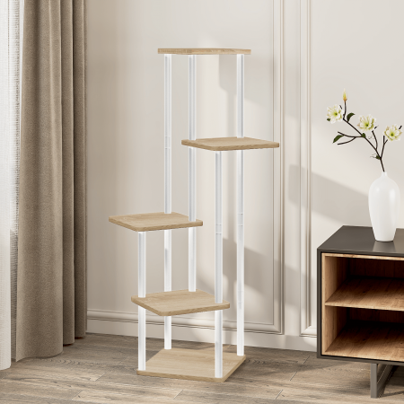 Suport de flori din metal, alb/stejar sonoma, ADITE [3]