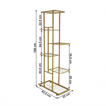 Suport de flori metalic, auriu, BAMIR TIP 3  [2]
