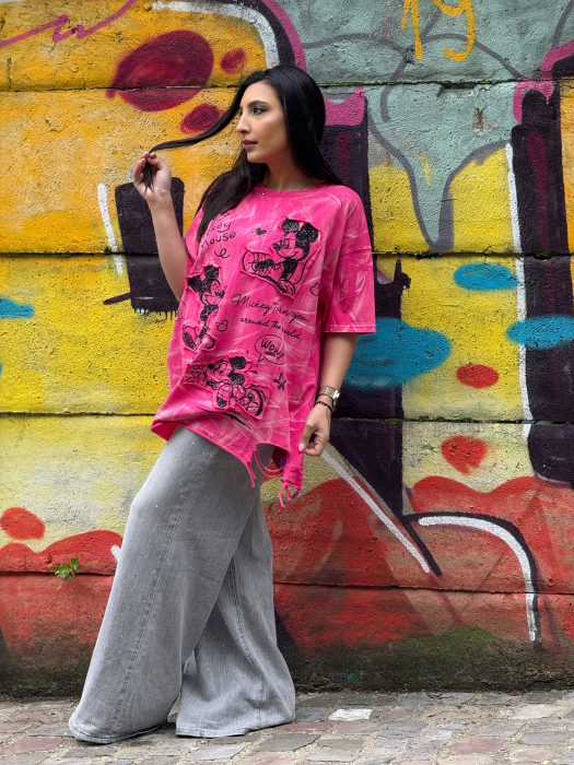 Tricou cu print vesel [2]