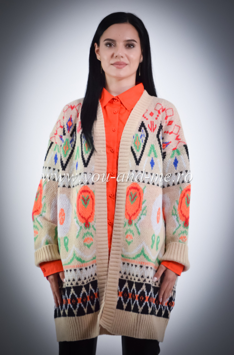 Jacheta tricotata cu imprimeu geometric [2]