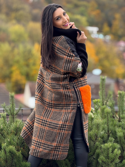 Haina din alpaca cu buzunare supradimensionate din blana naturala [9]