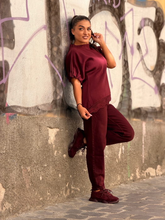 Blugi dama bordo tip balon [5]